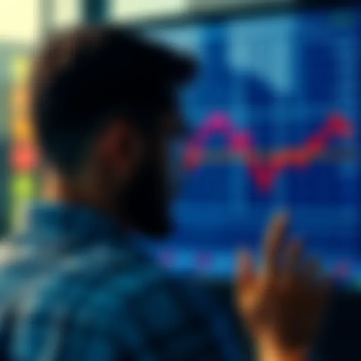 A disappointed investor staring at a screen showing a downward trend in cryptocurrency values, symbolizing lost confidence in Cardano.