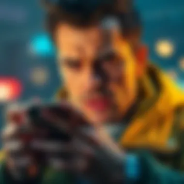 A person looking at their phone while selling 0.5 ETH to pay a credit card bill, with a distressed expression on their face.