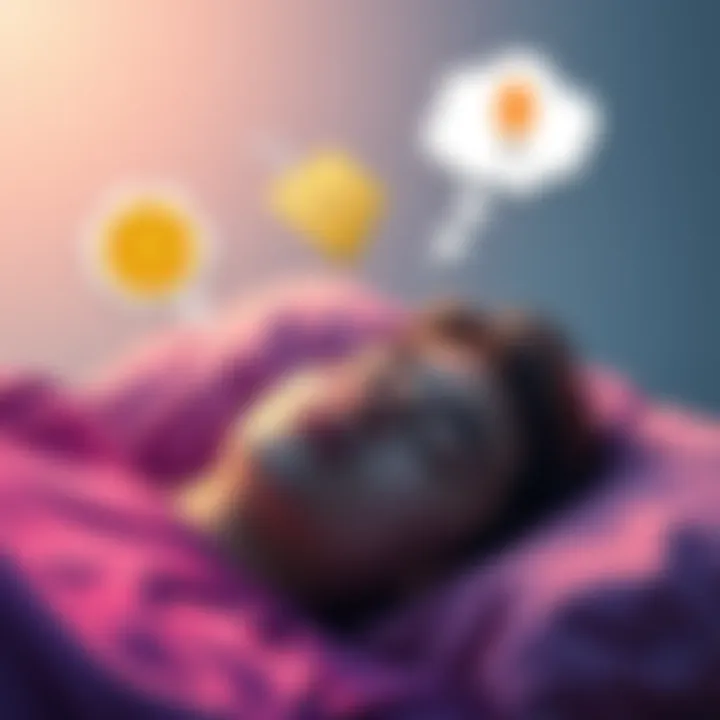 A person sleeping peacefully with thought bubbles showing Bitcoin and energy symbols, questioning cryptocurrency's energy use.