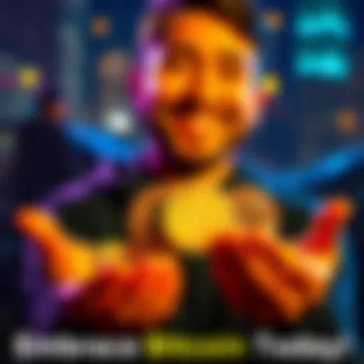 A person smiling while holding Bitcoin coins in their hands, representing financial freedom and hope for the future.