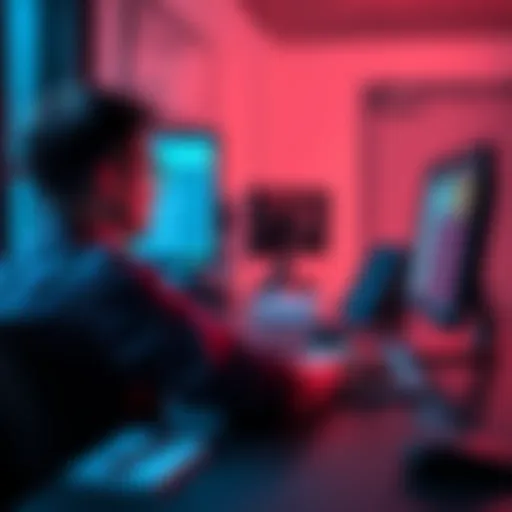 A person sitting at a desk, looking frustrated while checking their computer screen showing account restrictions, with a notepad and pen nearby to take notes