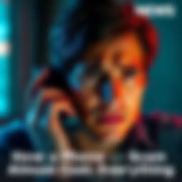A person is on the phone with a worried expression, reflecting the stress of a potential scam call