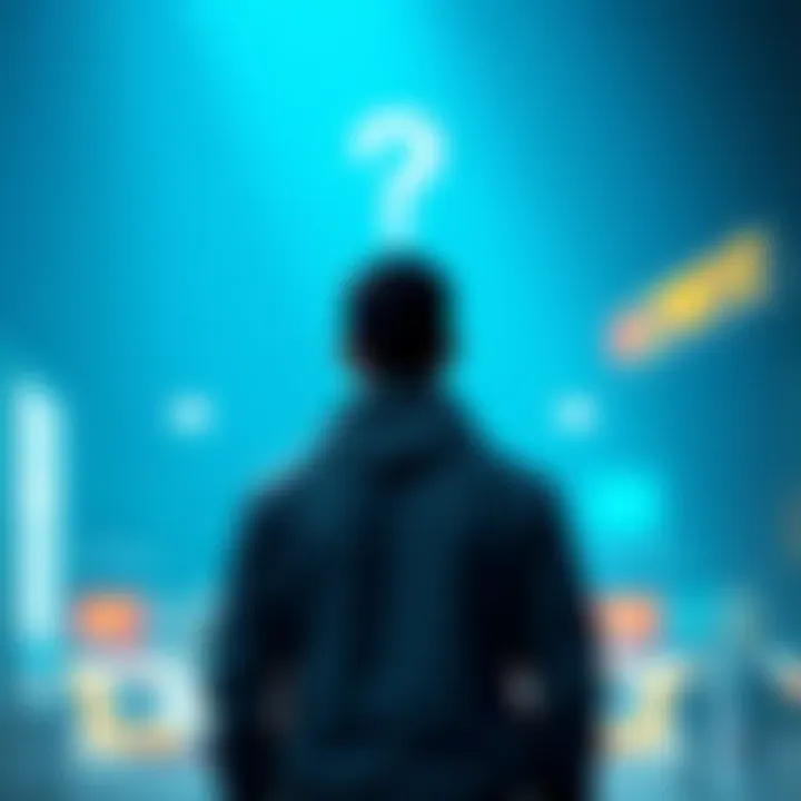 A person standing with a question mark above their head, representing uncertainty about their identity related to LightBSV