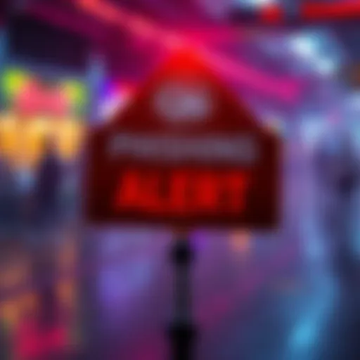 A warning sign for a phishing scam warning people about Udom tokens and crypto safety