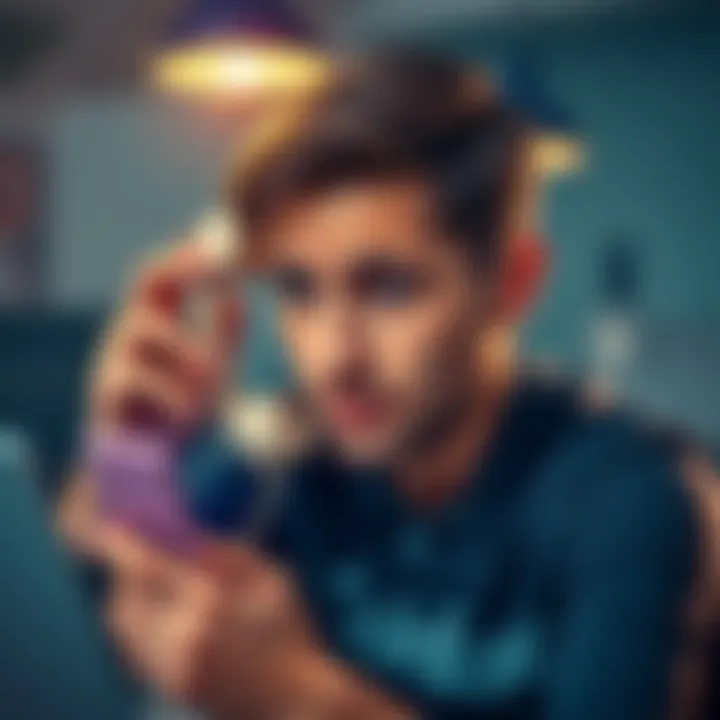 A person receiving a suspicious phone call with a worried expression, representing the phone scam targeting Coinbase users.