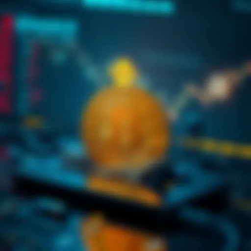 A visual representation of Pi Coin struggling for a spot on a digital exchange platform, with regulatory symbols in the background.