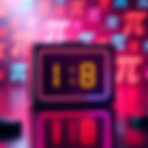 A digital clock showing the countdown to the Pi domain auction with Pi symbols in the background