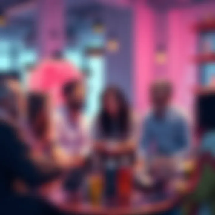 A group of early adopters sharing ideas about Pi cryptocurrency in a casual setting.