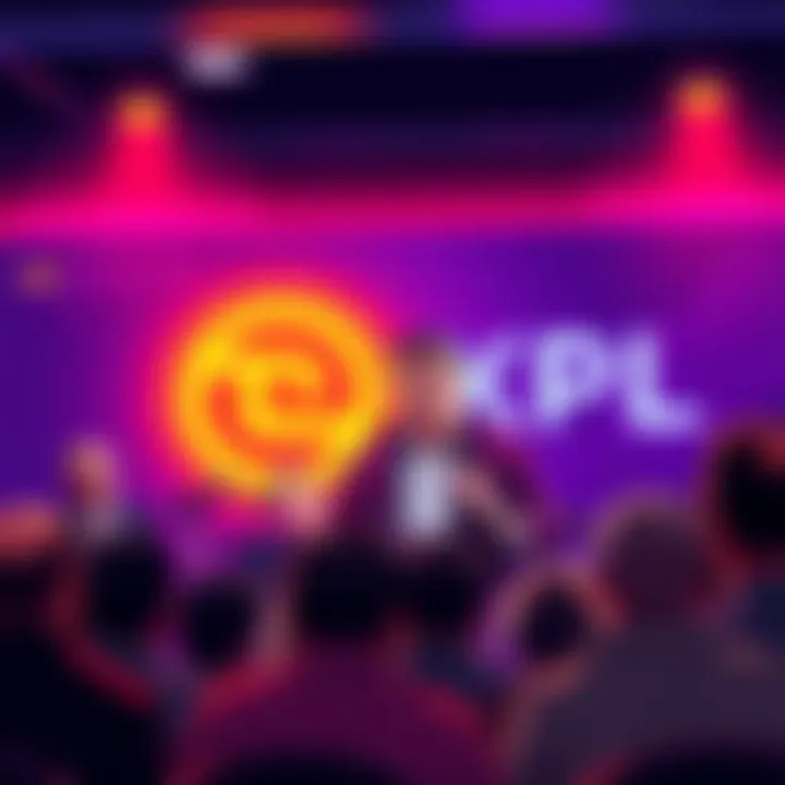 Plasma founder speaking at a press conference denying insider trading claims, with a backdrop featuring the XPL token logo and concerned investors in the audience.