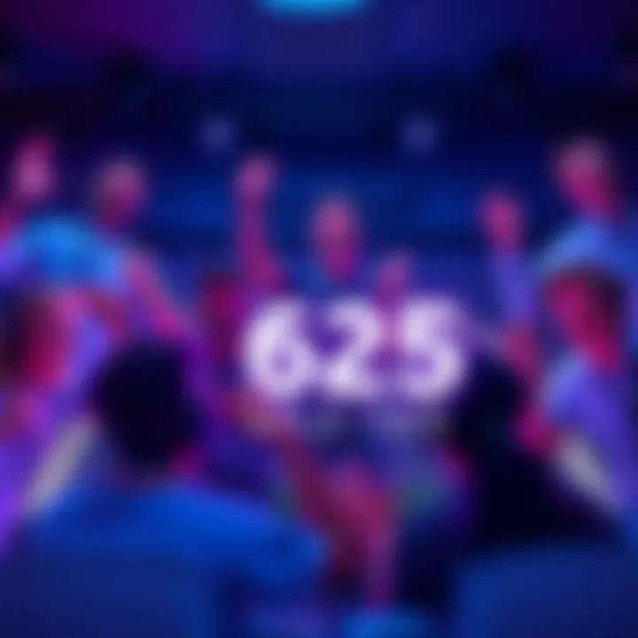 A group of players cheer and celebrate their achievement of reaching the 625 tier, looking excited and ready for the next milestone.