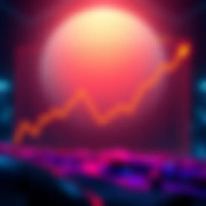 A declining line graph showing the projected drop in POL asset value to $0.05, indicating market trends.