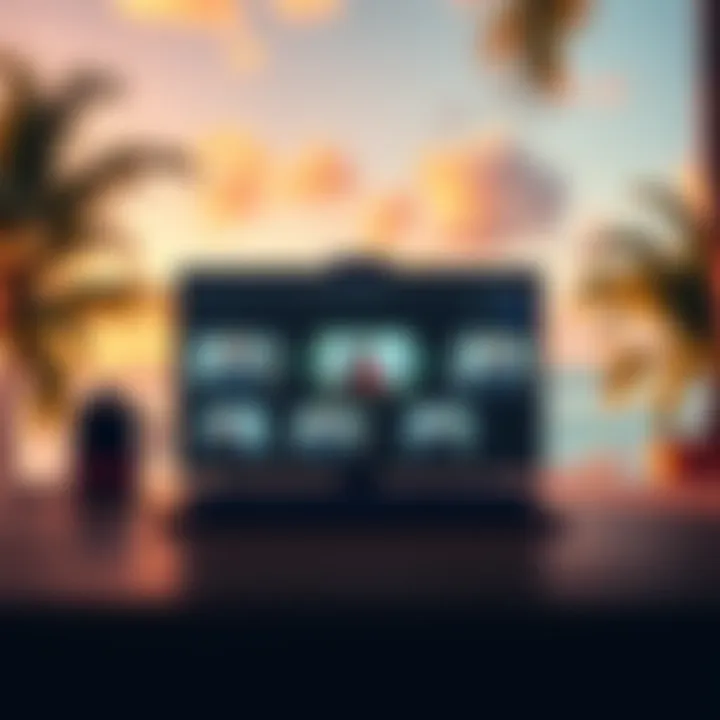 Screen displaying online lectures from the Polkadot Blockchain Academy with a tropical background