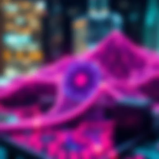 A digital representation of Polkadot's blockchain technology showcasing its network structure and staking rewards