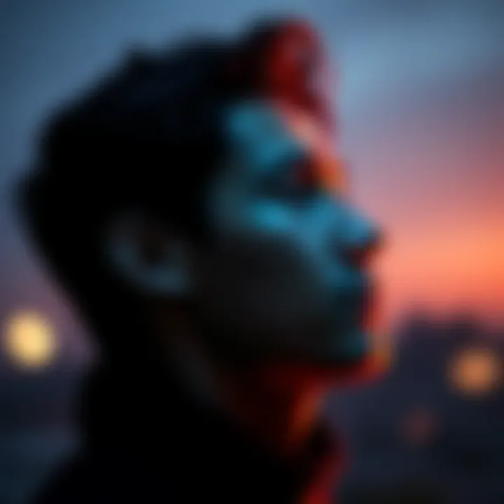 A thoughtful person looking away with a contemplative expression, symbolizing the struggle of self-identity and how others perceive them.