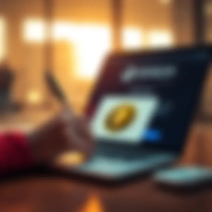 A person signing a petition on a laptop, representing support for Monero as a payment method for Proton VPN.