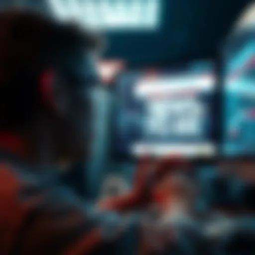A person looking at a computer screen with suspicious news headlines, deep in thought about their authenticity.