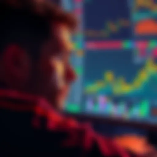 A person looking at a computer screen displaying cryptocurrency mining data and graphs, with a concerned expression.