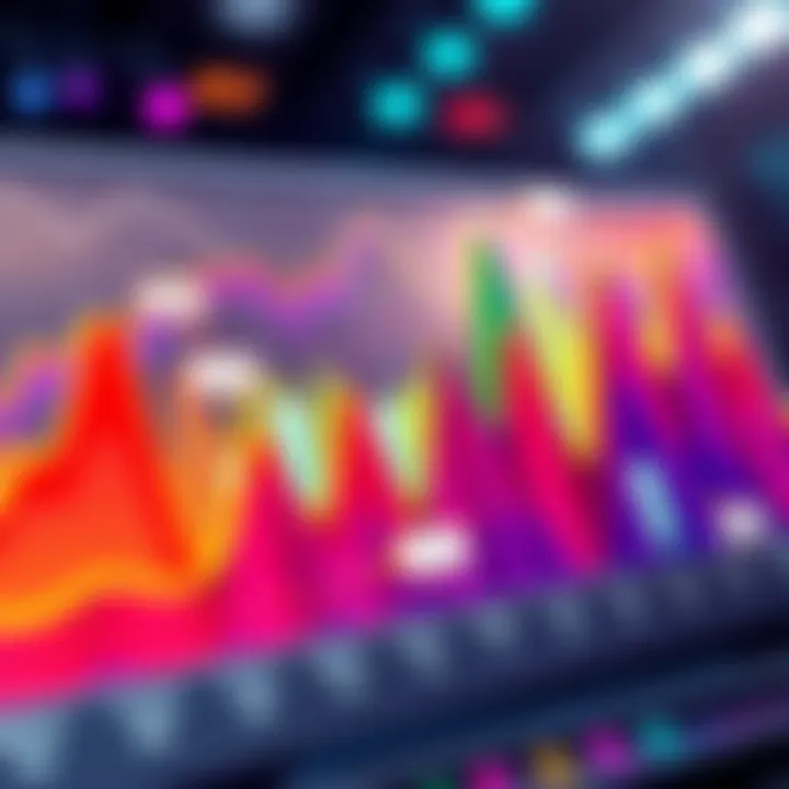 A colorful graph displaying odd data trends with exaggerated peaks and valleys, surrounded by humorous annotations.