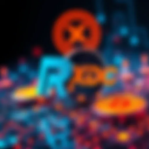 Representation of R3 and XDC partnership with digital currency symbols in the background