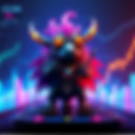 A digital representation of a Rare Punk NFT with vibrant colors and unique features, symbolizing its high sale value of $2.5 million, surrounded by charts showing rising sales volume.