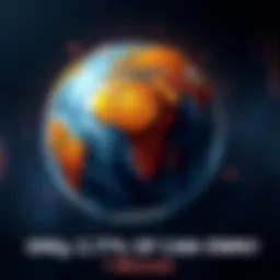 A globe with a small Bitcoin symbol highlighted, showing the tiny percentage of people who can own one Bitcoin