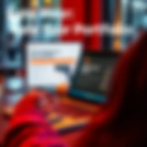 A person sharing their portfolio on a laptop with a community feedback section visible on the screen.