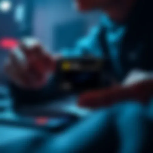 A person using a Trezor device to restore their cryptocurrency wallet with a seed phrase.