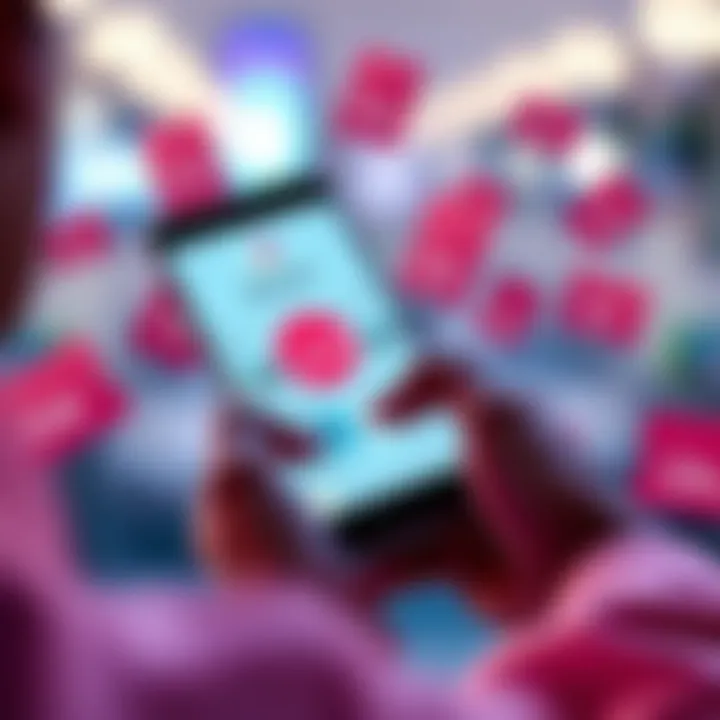 A person checking mobile data plans on a smartphone with Revolut's logo visible, surrounded by affordable local data price tags in India.