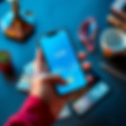 Person holding their phone showing the Revolut app with a bank card and cash on the table