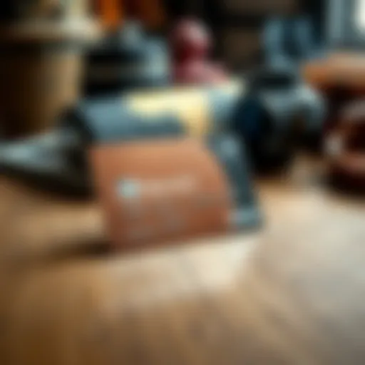 A close-up of the Revolut Metal card resting on a wooden table with travel accessories in the background.