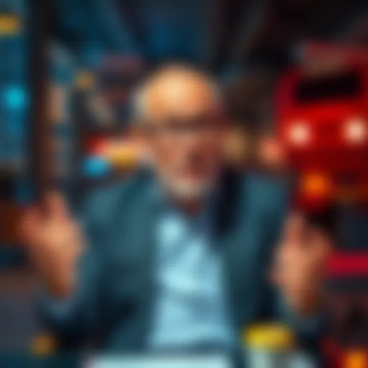 Financial expert Ric Edelman speaking about cryptocurrency investment ideas in a professional setting