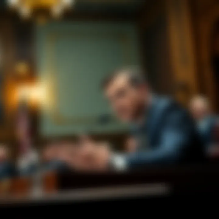 Ripple's CEO speaking at a US Senate hearing about cryptocurrency regulations