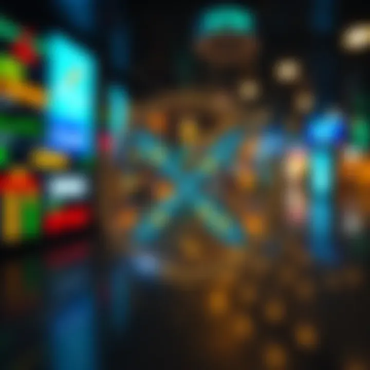 Ripple logo with XRP tokens being released into a digital market