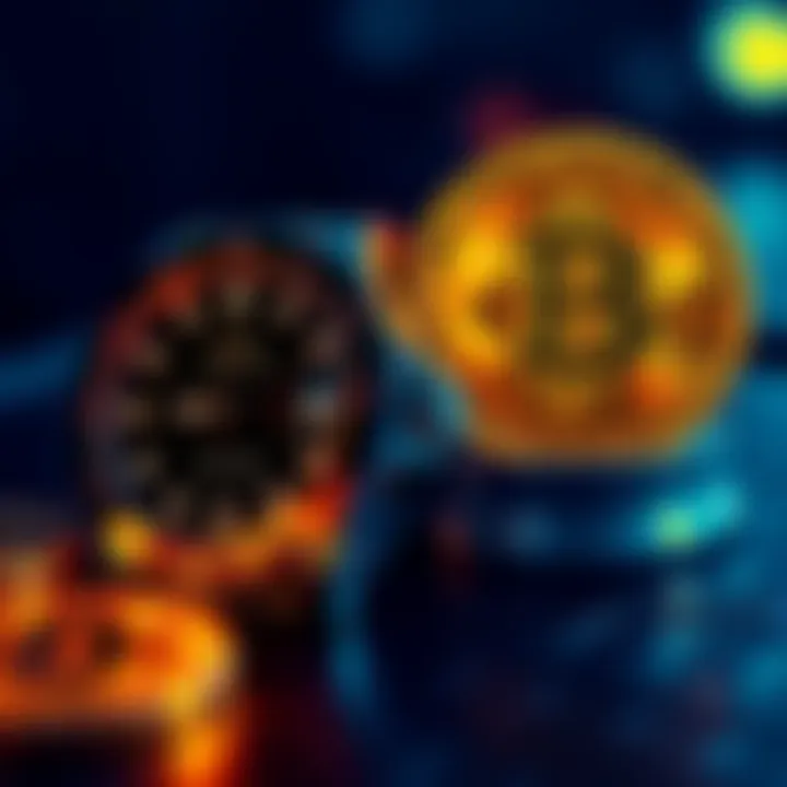 A luxury Rolex watch next to a Bitcoin symbol, representing investment choices