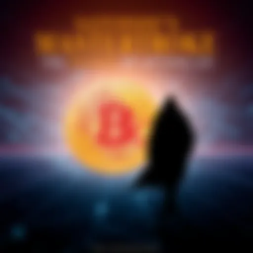 A shadowy figure walks away from a digital representation of Bitcoin, symbolizing freedom and independence in cryptocurrency.