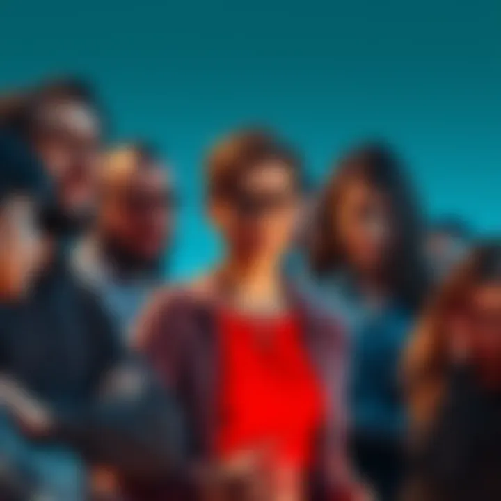 A group of frustrated people discussing the effects of a scam, showing expressions of anger and sympathy, highlighting the emotional toll on their lives.