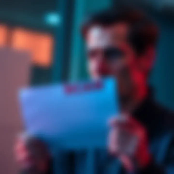 A person holding a scam letter received after using a Ledger wallet, looking concerned.