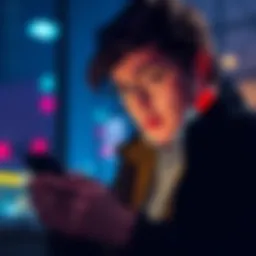 A person looking worried while checking their Exodus wallet on a smartphone after losing money to a scammer.