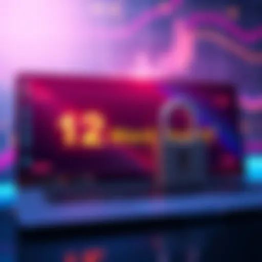 A digital illustration showing a lock beside a 12 word seed phrase on a screen, representing security for digital assets
