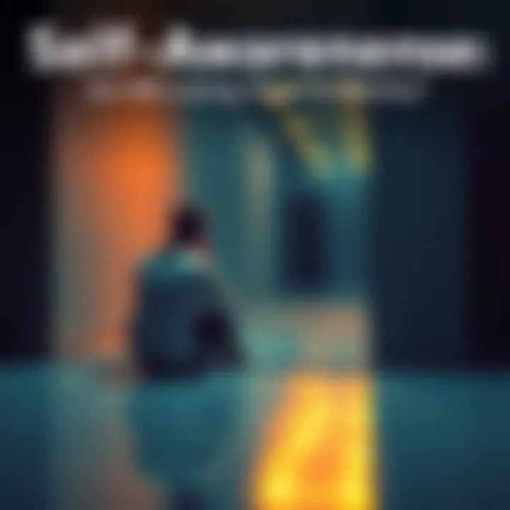 A person sitting alone, looking thoughtfully at their reflection in a mirror, symbolizing self-awareness and introspection.