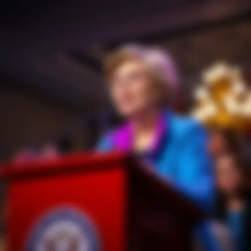Senator Elizabeth Warren addressing an audience about XRP and SEC rulings