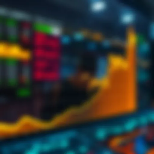 A steep line graph indicating a 7% drop in market prices over one hour, illustrating sudden market changes.