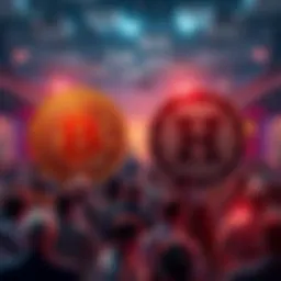 Graphic showing the SHIBA INU and HODI coin symbols with a community gathering in the background.