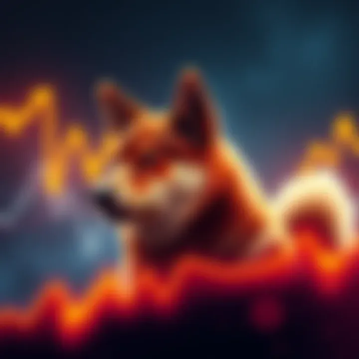A rising price chart with a golden cross pattern indicating a potential surge in Shiba Inu value