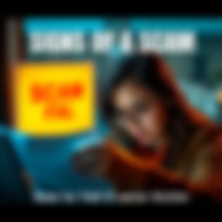 A person examining a suspicious email for signs of fraud, looking concerned.