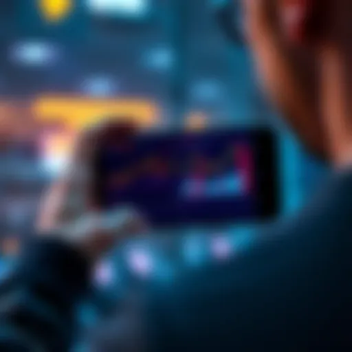 A person looking at a smartphone displaying cryptocurrency charts and graphs, representing easy access to investing for everyone.