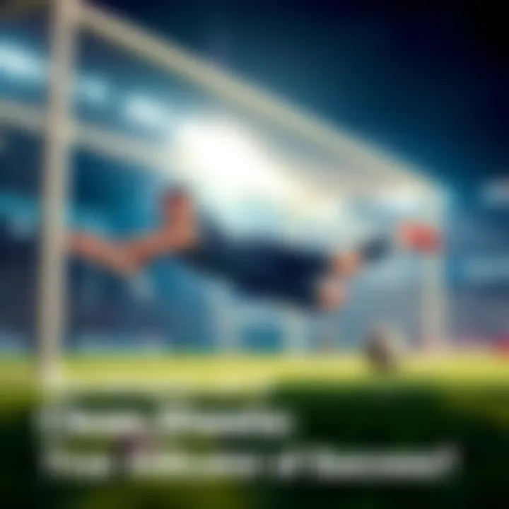 A soccer goalkeeper dives to make a crucial save during a match, preventing the opponent from scoring a goal