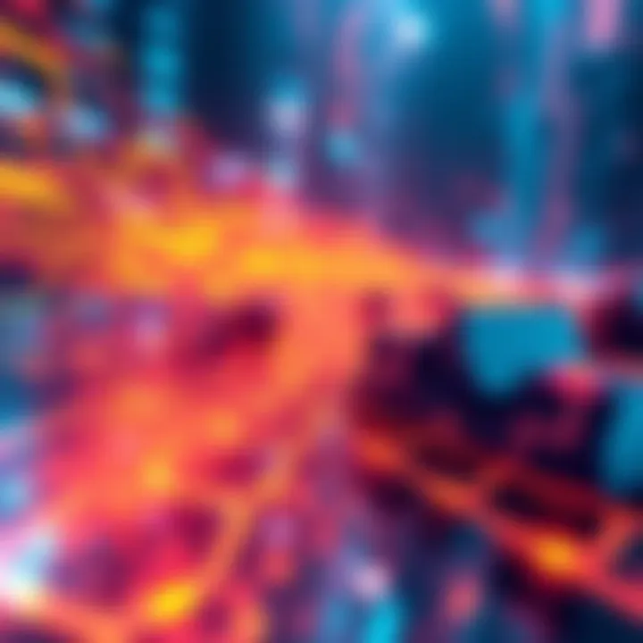 Visual representation of Solana's blockchain processing over 100K transactions per second, showcasing speed and efficiency in technology