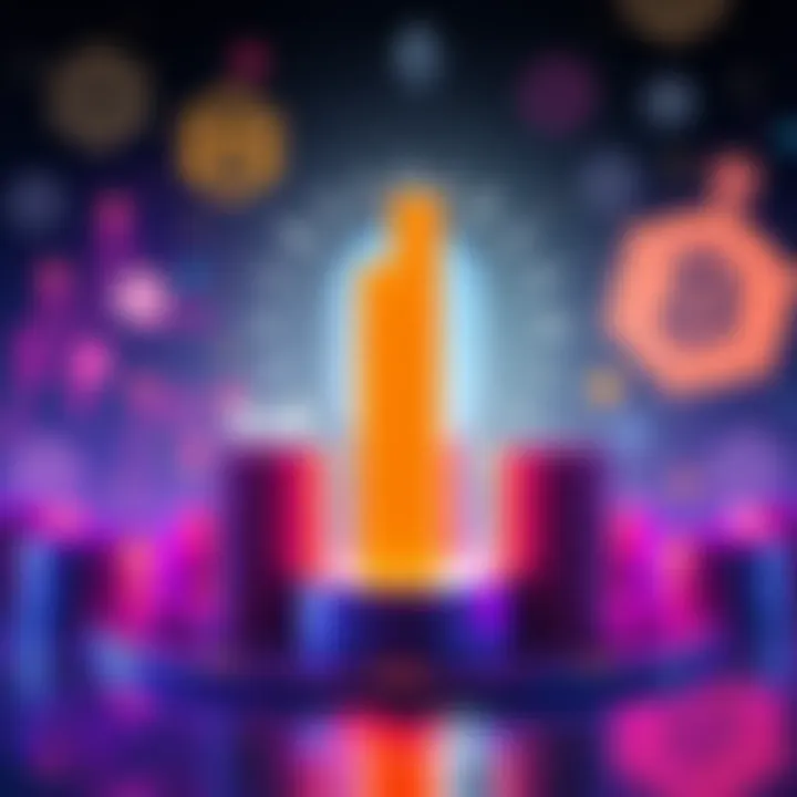 Comparison of Solana and BNB Market Caps A graphic showing the market cap of Solana and BNB with Solana represented by a smaller bar than BNB, indicating a market cap disparity. The background features symbols of memecoins and DeFi elements.