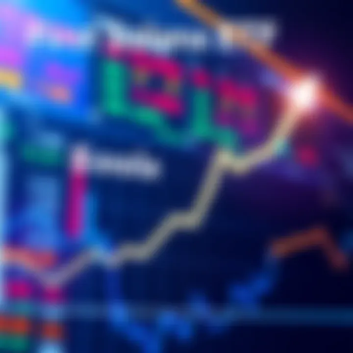 Illustration of a stock market with Solana logo and upward trend graph